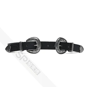 Classic Western Belts for Women Jeans Pants Dress with Silver Buckle, Double buckle high quality