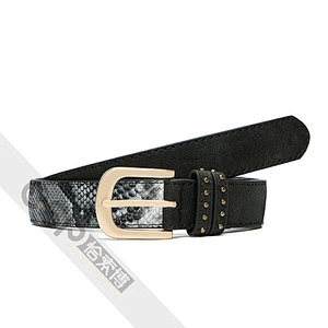 Ladies' jeans belt snake Pu belt,loop with rivet,Snakeskin Print Belt