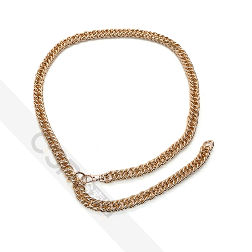 Fashion Chain Belt For Women Waist Chain Gold Shining Metal Ring Adjustable Length Dress Belt Body Chain For Party Wedding Daily