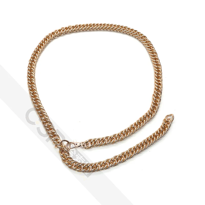 Fashion Chain Belt For Women Waist Chain Gold Shining Metal Ring Adjustable Length Dress Belt Body Chain For Party Wedding Daily