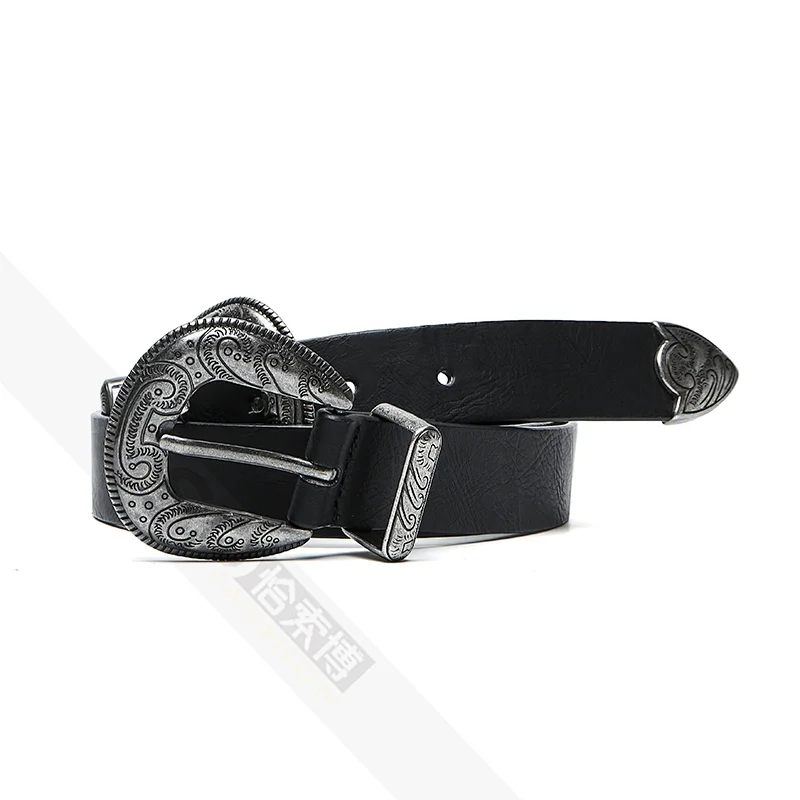 Classic Western Belts for Women Jeans Pants Dress with Silver Buckle, Double buckle high quality