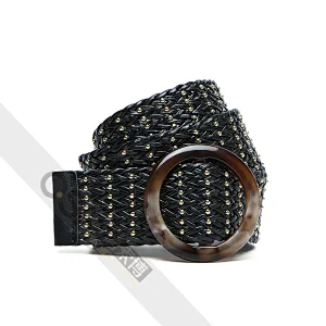 Ladies Braided belt rivet decorative belt resin buckle belt