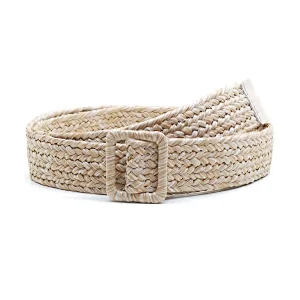 Ladies' natural straw belt