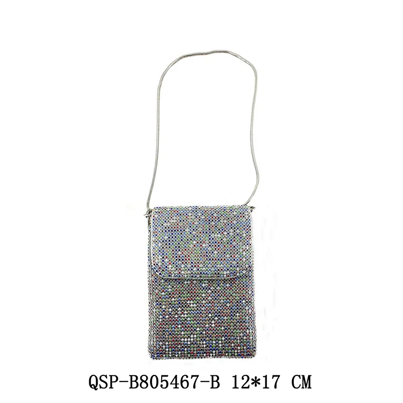Shiny Glass Woman Crossbody Bag Eye Catching Cell Phone Bag