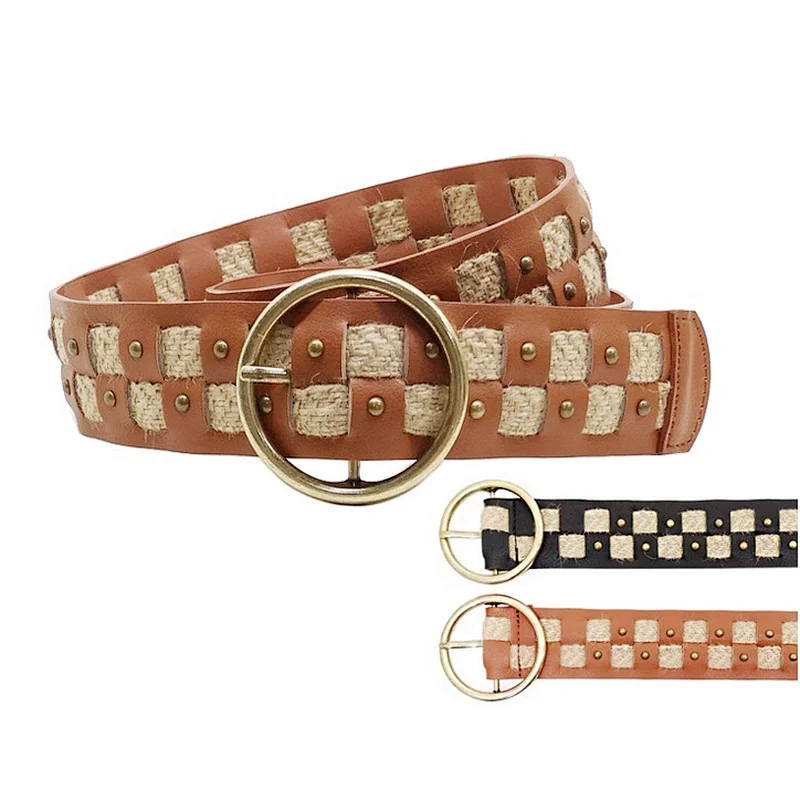 Vintage style personalized braided belt with pin buckle
