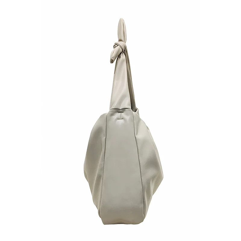 White Elegant Beauty Bowl Bowlknot Wrinkle Ladies Women Handbags