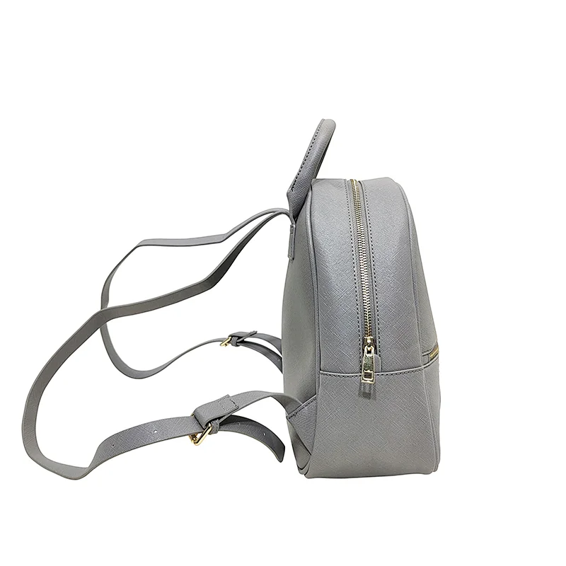 Saffiano Ladies Women Fashion PU Designer Bag Laptop Zipper Backpack