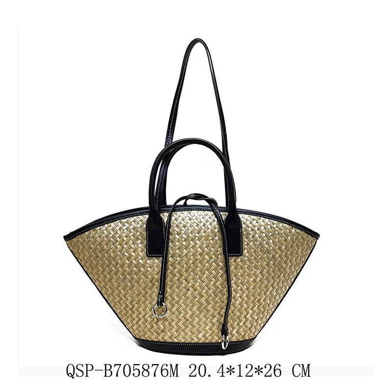 Woven Bamboo Straw Fashion Tote Bag Ladies 2020 New Beach Handbags