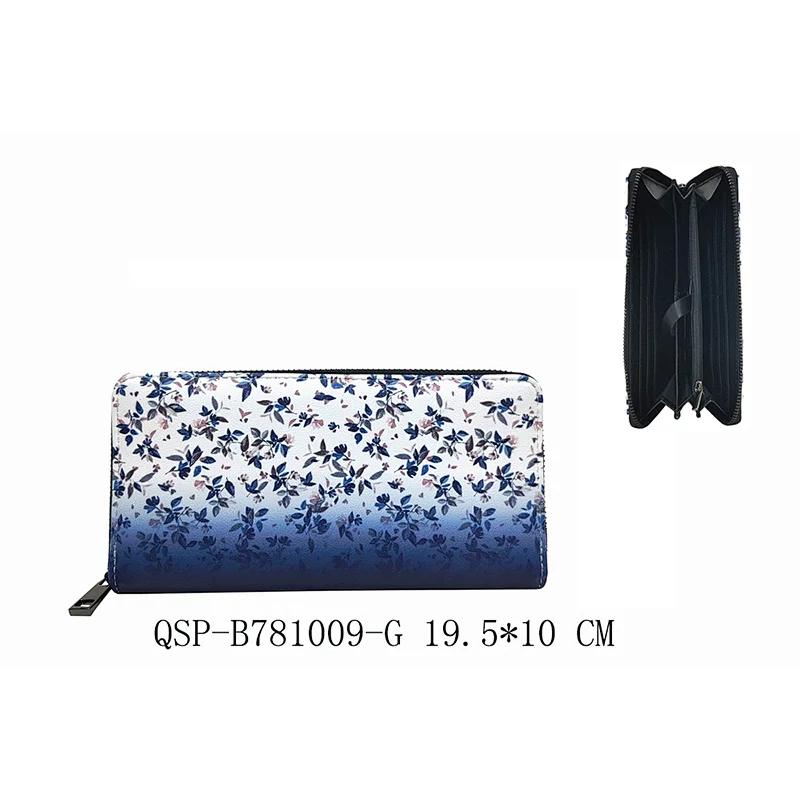 Flower Printing Fashion Designer Ladies Purses Long Women Wallets