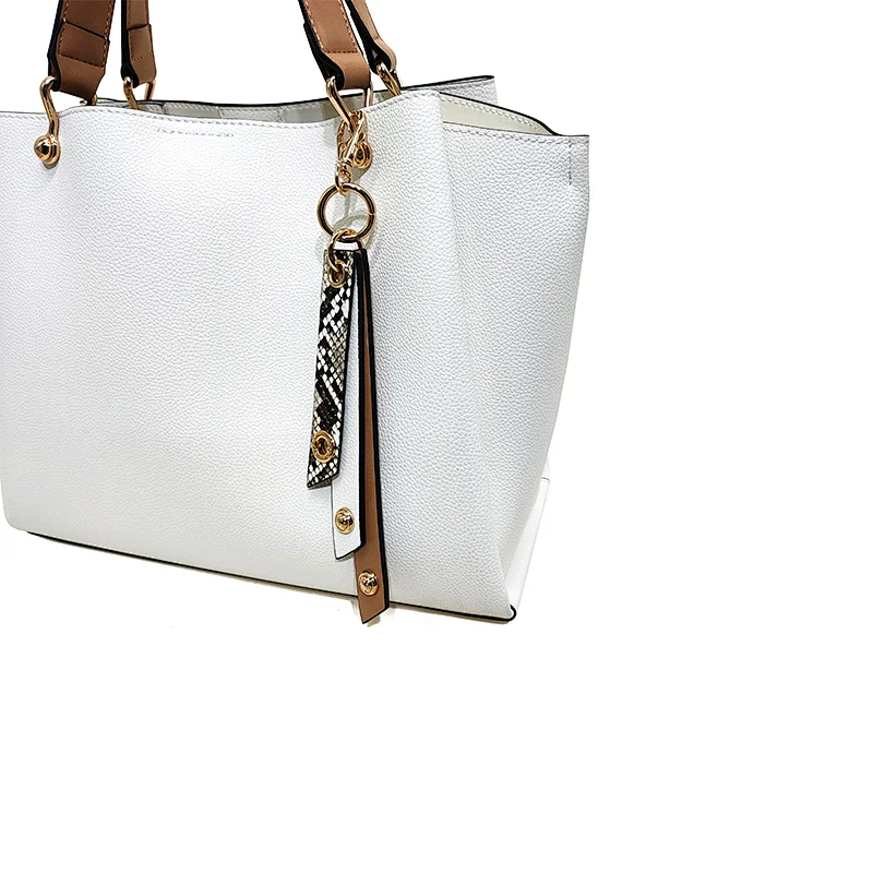 White Decorative Lichee Women Tote Bags Trendy Designer Design Multifunctional Handbags