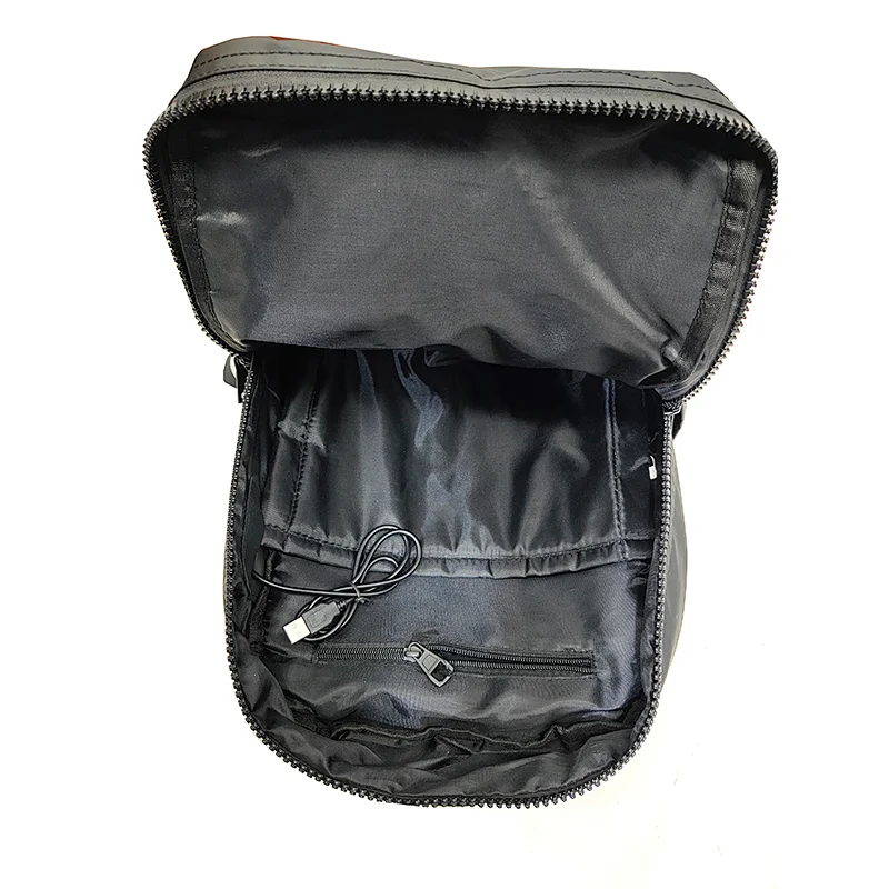 Computer Bag for man with USB Functional Black Polyester Backpack