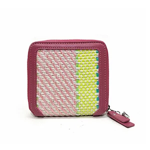 PP Woven PU Multi Color Teen Fashion Trendy Colorful Young Women Girls Wallets