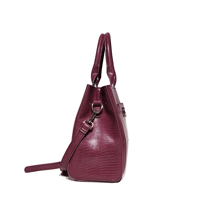 Ladies Lizard Wine PU Fashion Tote bags Women Bags Soulder Hand Bag