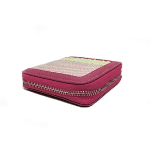 PP Woven PU Multi Color Teen Fashion Trendy Colorful Young Women Girls Wallets