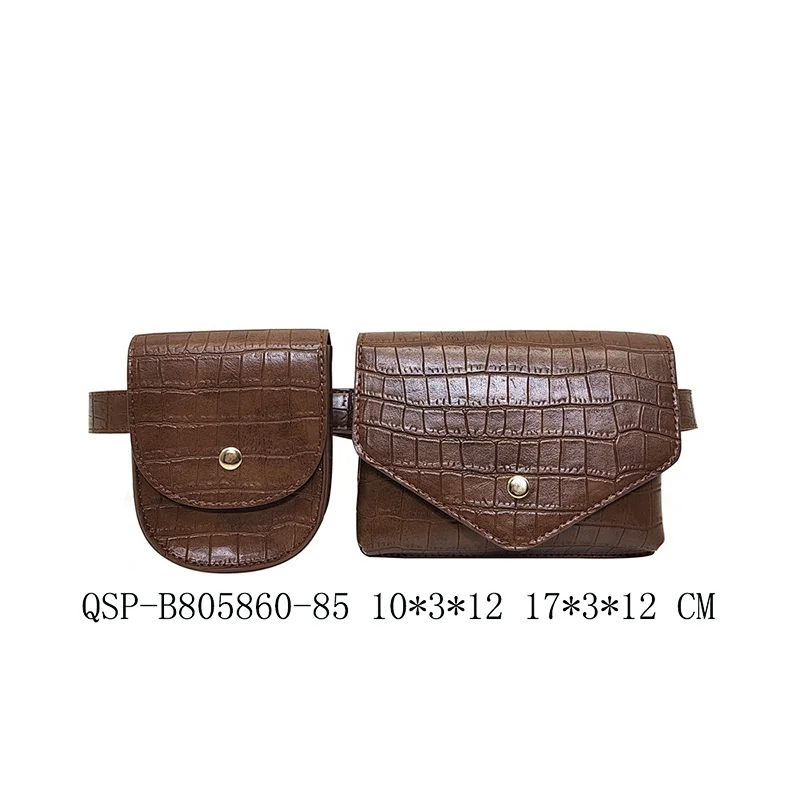Brown Sn Crocodile Croco Fashion Designer Waist Bag Women Ladies PU Belt Bag