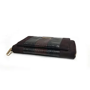 Brown Snake Crocodile Long Women Designer Purses Out Pocketes Ladies Wallets