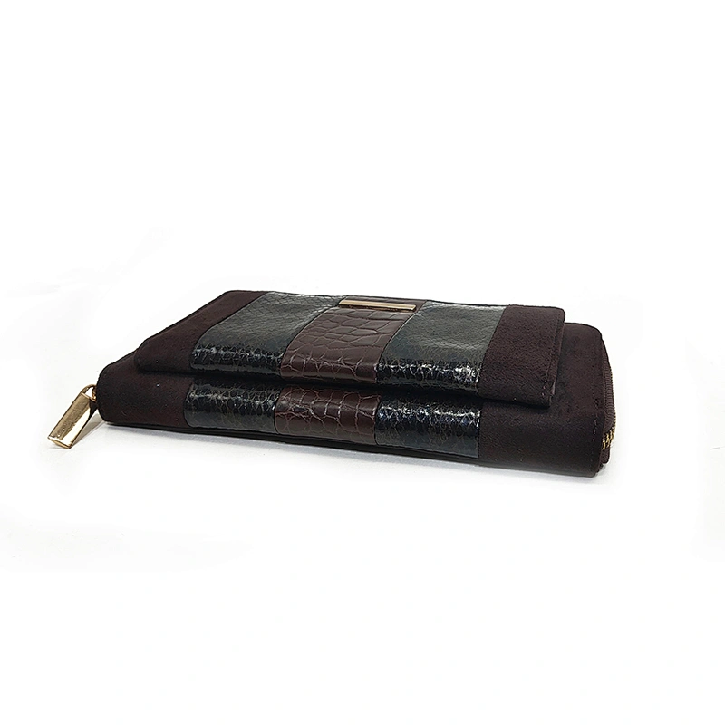 Brown Snake Crocodile Long Women Designer Purses Out Pocketes Ladies Wallets
