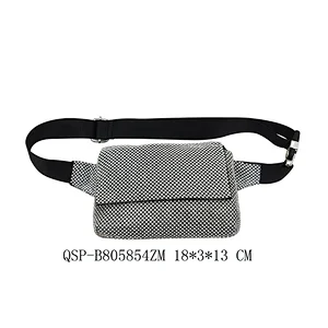 Shiny Glass Customized  Beautiful Waist Bag for Girl Ladies Women Magnet Button Belt Bag