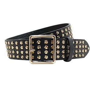 Ladies' studs PU belt