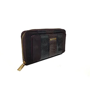 Brown Snake Crocodile Long Women Designer Purses Out Pocketes Ladies Wallets