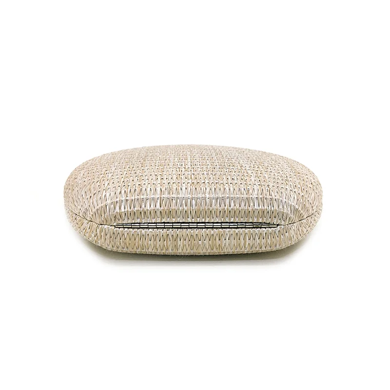 Woman clutch PP Straw Natural Round Elegant Evening Bags