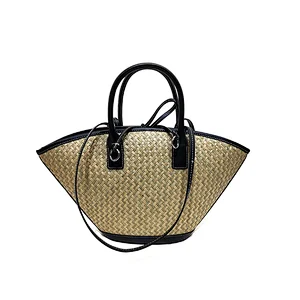 Woven Bamboo Straw Fashion Tote Bag Ladies 2020 New Beach Handbags