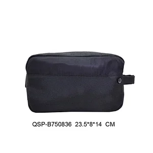 Travel  Bag Oem Zipper Canvas Multi Pockets Black Travel  Toothbrush Cosmetic Bag