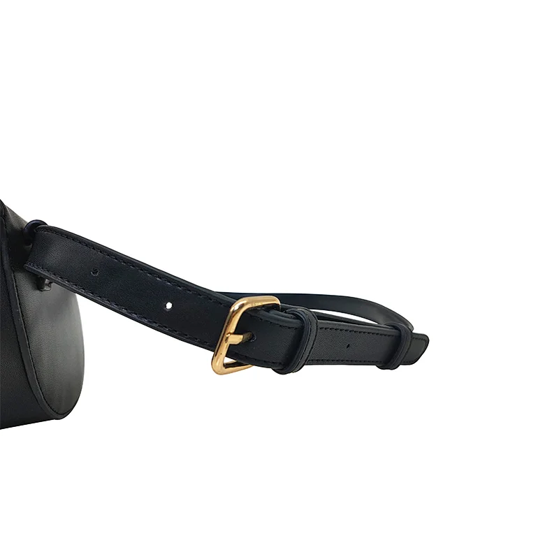 2020 New Woman Classic Saddle  Waist bag  Ladies Plain Black Belt bag