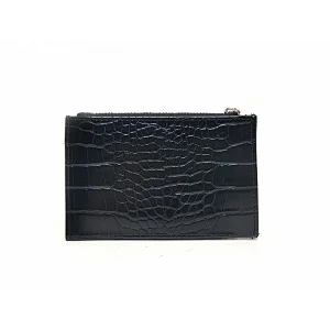 Fashion Croco Black Card Holder Short Flat Women Wallets
