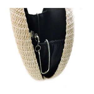Woman clutch PP Straw Natural Round Elegant Evening Bags