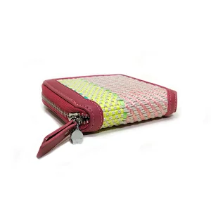 PP Woven PU Multi Color Teen Fashion Trendy Colorful Young Women Girls Wallets