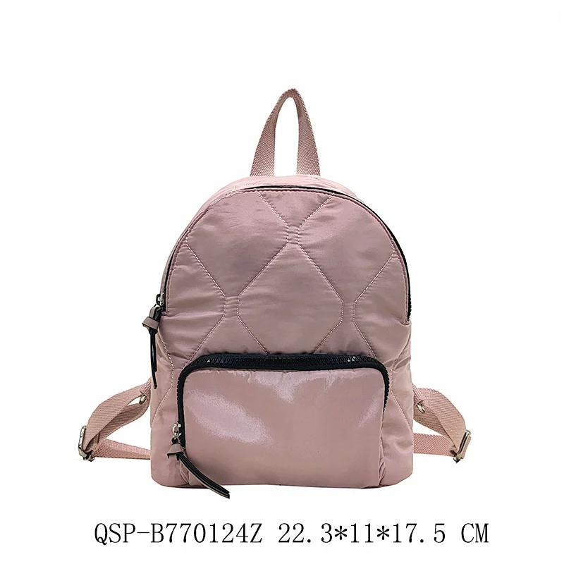 Cheap Ladies Teenage Cute Fashion Pink Zipper Quilting Laptop Bag Backpack