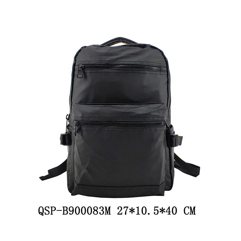 Computer Bag for man with USB Functional Black Polyester Backpack