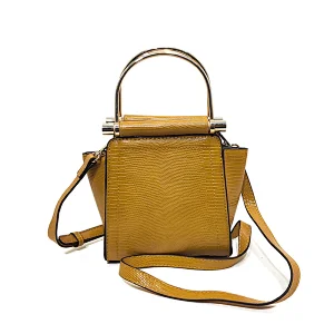 Lizard Yellow Metal handle handbag for lady Elegant Crossbody  Bag
