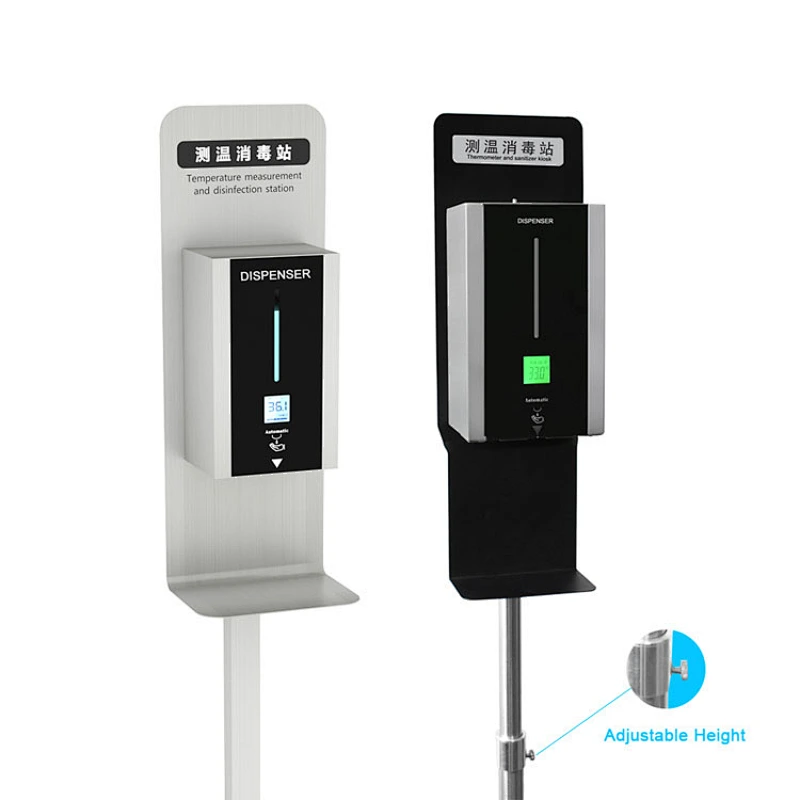 Temperature Measure Kiosk with Spray Hand Sanitizer Dispenser for Hotels and Restaurants