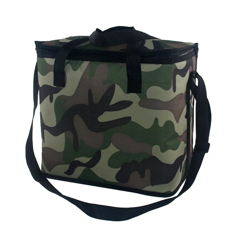 Navo 600D oxford Insulated Reusable Grocery Shopping Bags, XL, Large Picnic Cooler Bag Zipper Zippered Top, CAMO Style