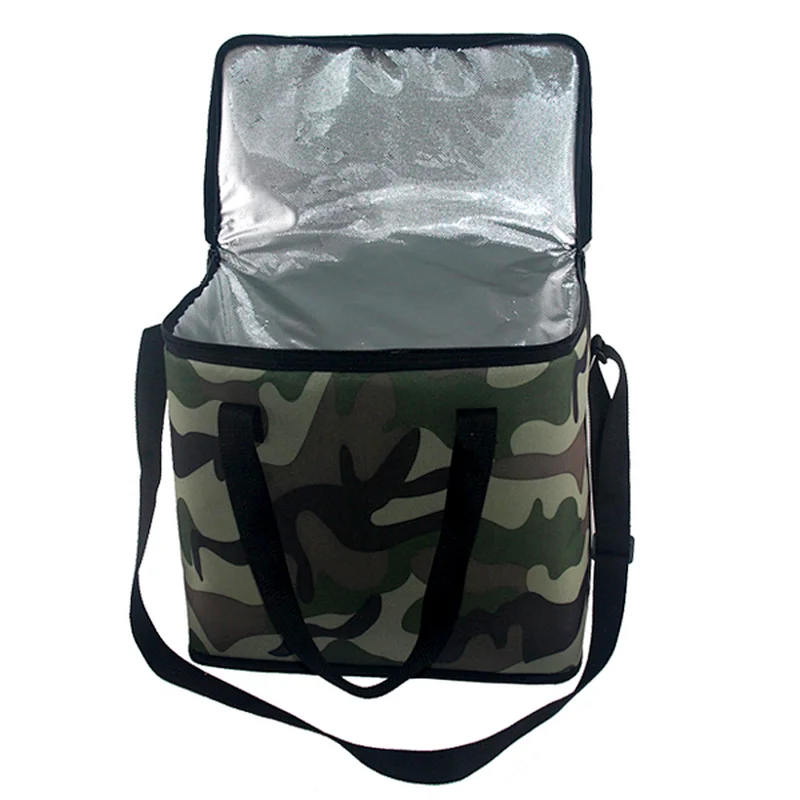 Navo 600D oxford Insulated Reusable Grocery Shopping Bags, XL, Large Picnic Cooler Bag Zipper Zippered Top, CAMO Style