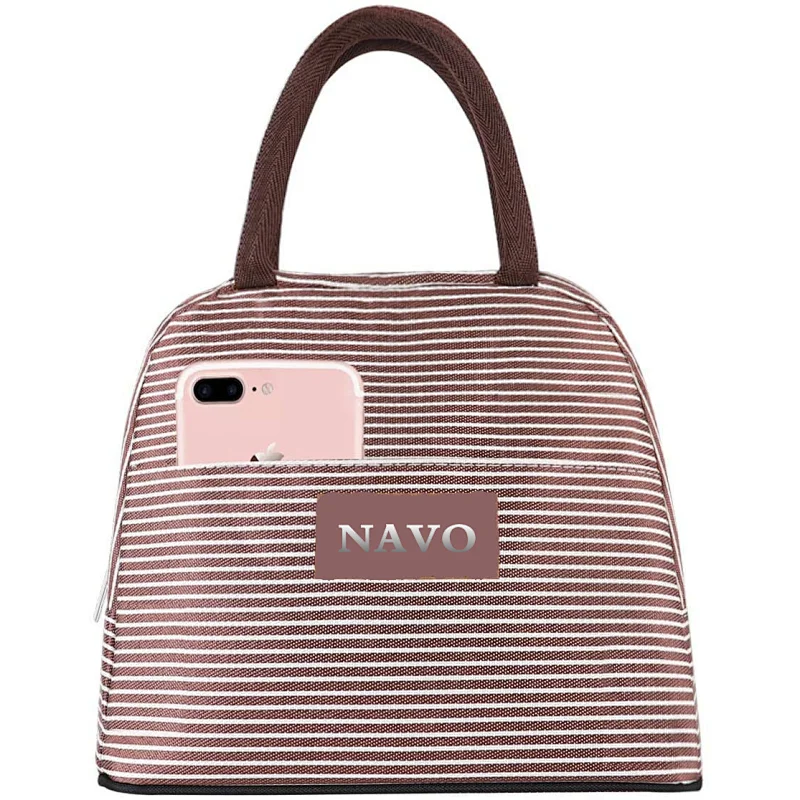 Navo Reusable Insulated Lunch Bag Cooler Tote Box with Front Pocket Zipper Closure,insulated lunch tote,igloo lunch tote,best lunch tote,big lunch box for picnic,mier lunch box,mier adult lunch box,baloray