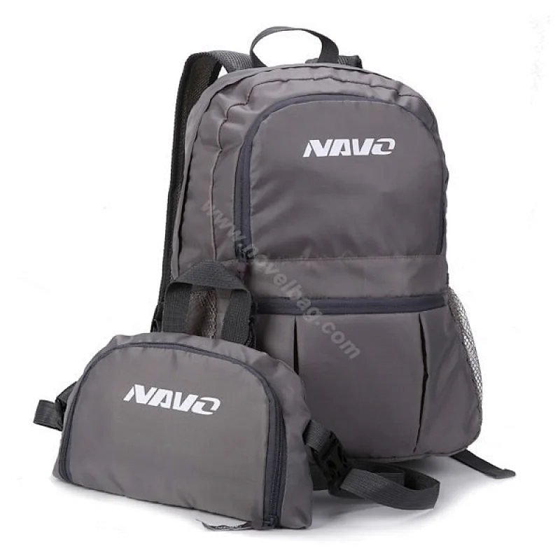 Navo Grey Rucksack Foldable Bag,foldable bag,folding bag,foldable backpack,foldable travel bag,folding backpack
