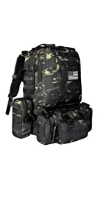 CVLIFE Built-up Military Tactical Backpack Army Survival Rucksack Assault Pack