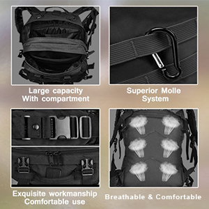 CVLIFE Military Tactical Backpack Army Assault Pack Built-up Molle Bag Rucksack