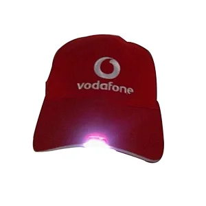 New design Nice led light custom cotton red baseball hat