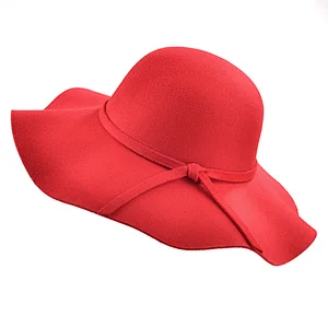 Custom Fashion Bowknot Broad-brimmed Fedora Fisher Hats