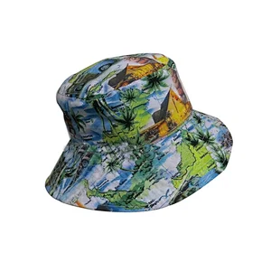custom high quality sublimation printed bucket hat in China