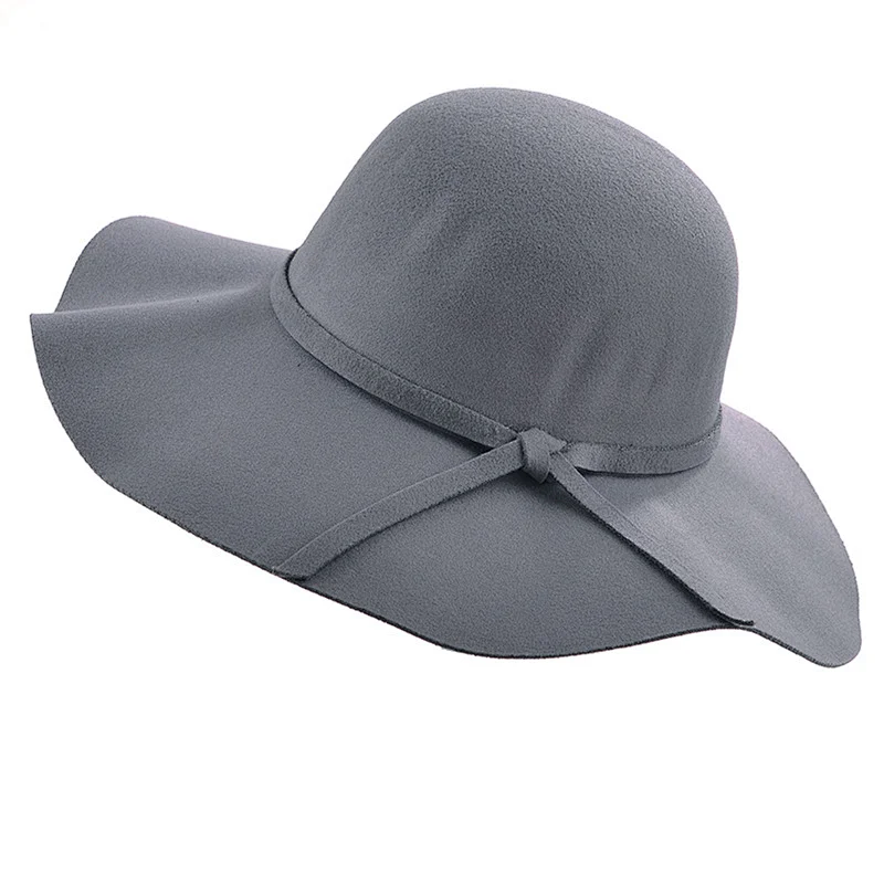 Custom Fashion Bowknot Broad-brimmed Fedora Fisher Hats