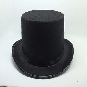 Custom black round top hat and magic cap with printing