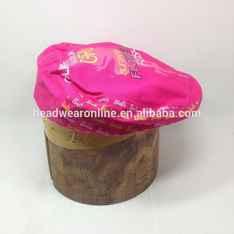 Pink Beret For Girl Custom Printing Kid Cap Children Beret Cap/Hat