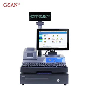 GS-376 Retail POS Machine for Supermarket With Customer Display,Keyboards