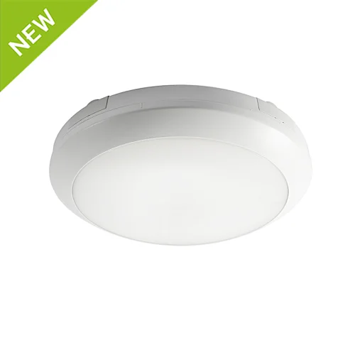 LED Bulkhead, Exterior White Wall Lights, IP65 Emergency With Rotatable Rim