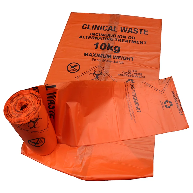 Orange  clinical waste bags pass  UN3291